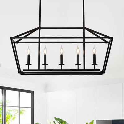 5-Light Farmhouse Kitchen Island Lighting