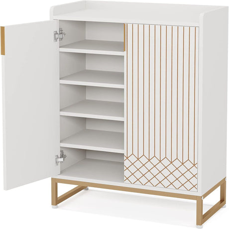 5 Tiers Shoe Storage Organizer With Doors HouseOfZazla