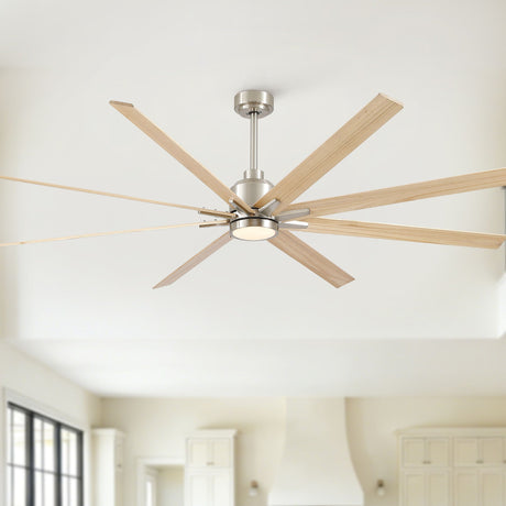 Oversized Large Ceiling Fan With Dimmable LED Light, 8 Blades, Remote Control HouseOfZazla