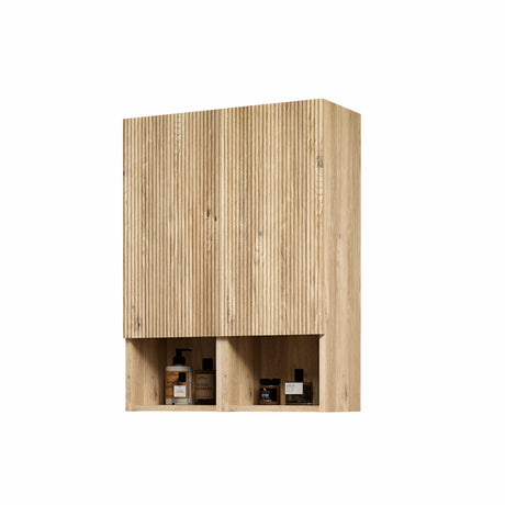 Abay Home Chic Striped Texture Bathroom Storage Cabinet HouseOfZazla