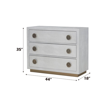 Anpu Faux Crocodile Skin Console Cabinet - Silver HouseOfZazla