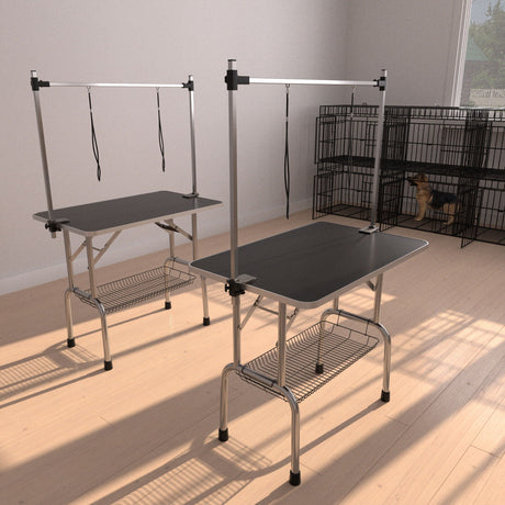Large Grooming Table For Pet Dog And Cat With Adjustable Arm And Clamps Large Heavy Duty Animal Grooming Table HouseOfZazla