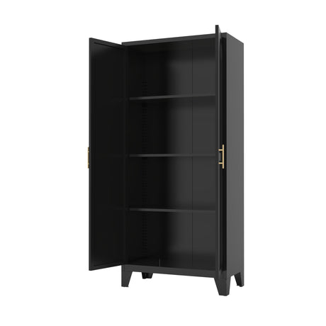 Shapely Doors Cabinet, Metal Storage Cabinet With Doors And Adjustable Shelves HouseOfZazla