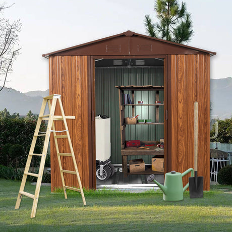 Outdoor Metal Storage Shed With Floor Base HouseOfZazla