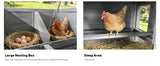 141" Gray Large Wooden Chicken Coop with Nesting Box