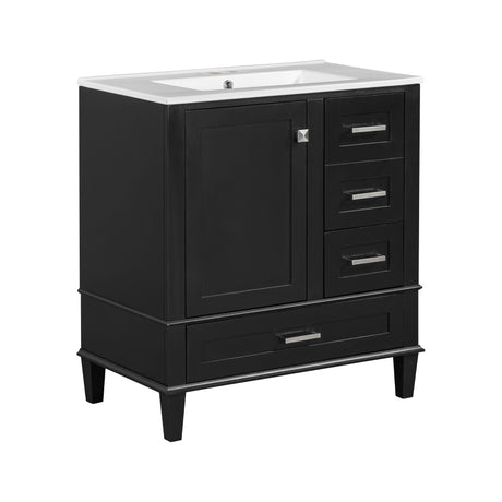 Bathroom Vanity, Modern Bathroom Cabinet With Sink Combo Set, Bathroom Storage Cabinet With A Soft Closing Door And 3 Drawers, Solid Wood Frame HouseOfZazla