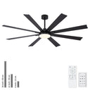 Large Ceiling Fan With Dimmable LED Light 8 Blades Remote Control, Reversible DC Motor HouseOfZazla
