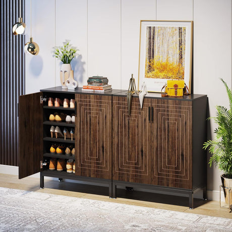 Shoe Cabinet With Doors, 5 Tiers Shoe Storage Organizer HouseOfZazla
