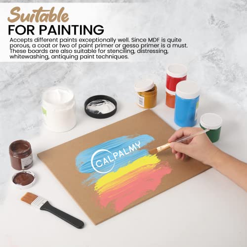(8-Pack) CalPalmy 11” x 14” MDF Boards - 1/4” Thick Boards for Carpentry, Interior Design, Hobby Crafts, and More - with Smooth, Unfinished Sides and CALPALMY