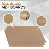 (8-Pack) CalPalmy 8” x 10” MDF Boards - 2mm Thick Boards for Carpentry, Interior Design, Hobby Crafts, and More - with Smooth, Unfinished Sides and CALPALMY