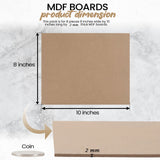 (8-Pack) CalPalmy 8” x 10” MDF Boards - 2mm Thick Boards for Carpentry, Interior Design, Hobby Crafts, and More - with Smooth, Unfinished Sides and CALPALMY