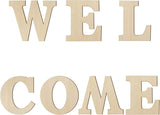 8 Inch Wooden Letter Welcome Wood Letters, Unfinished Wooden Letters “Welcome“ for Wall Decoration WoodArtSupply