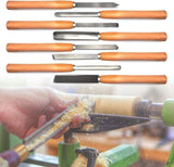 (8-Piece) Professional Wood Turning Chisel Lathe Chisel Set with 3 Gouge Tools, 2 Skew, 1 Spear Point, 1 Parting and 1 Round Nose For Wood Job FlixGrdy