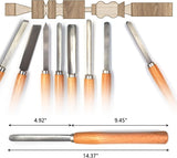 (8-Piece) Professional Wood Turning Chisel Lathe Chisel Set with 3 Gouge Tools, 2 Skew, 1 Spear Point, 1 Parting and 1 Round Nose For Wood Job FlixGrdy