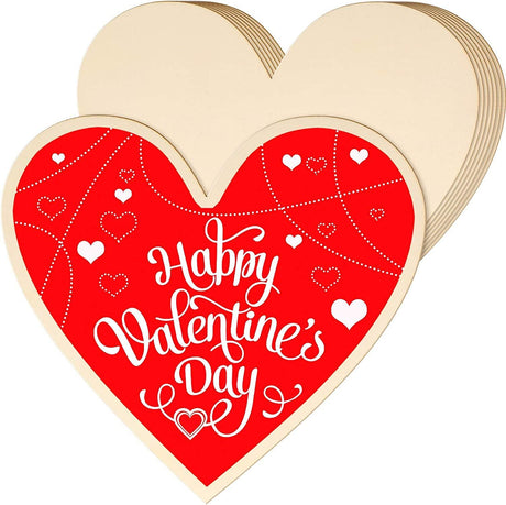 8 Pieces Wooden Hearts Cutouts Unfinished Blank Slice Valentine Hanging DIY Love Holiday 11 X 11 Inch WoodArtSupply