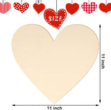8 Pieces Wooden Hearts Cutouts Unfinished Blank Slice Valentine Hanging DIY Love Holiday 11 X 11 Inch WoodArtSupply