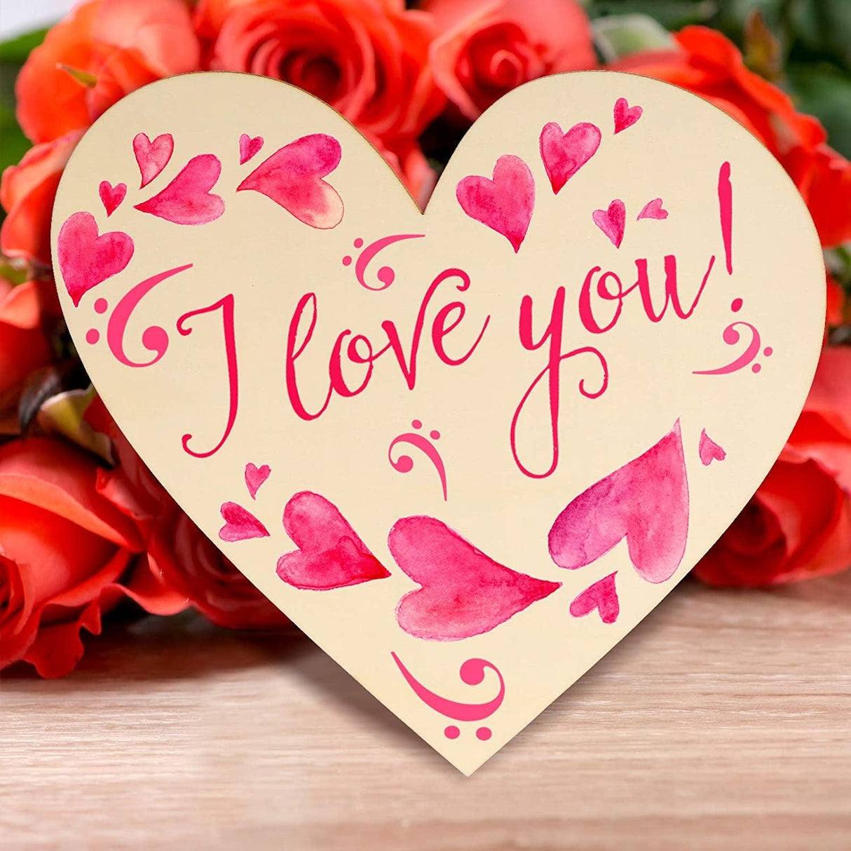 8 Pieces Wooden Hearts Cutouts Unfinished Blank Slice Valentine Hanging DIY Love Holiday 11 X 11 Inch WoodArtSupply