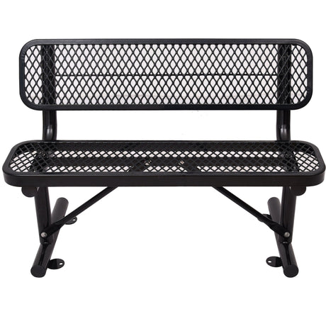 6' Outdoor Steel Bench With Backrest HouseOfZazla