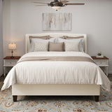 King Size Bed Frame with Upholstered Teddy Velvet Headboard