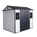 Resin Outdoor Storage Shed With Two - Window And Double - Door, Plastic Shed With Floor For Gargen, Patio, Yard, Lawn HouseOfZazla
