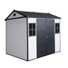 Resin Outdoor Storage Shed With Two - Window And Double - Door, Plastic Shed With Floor For Gargen, Patio, Yard, Lawn HouseOfZazla