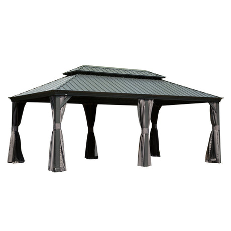 12' x 20' Hardtop Gazebo with Double Roof Canopy HouseOfZazla