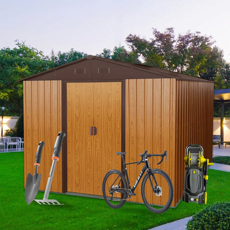 Outdoor Metal Storage Shed With Floor Base HouseOfZazla
