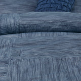 7 Piece Printed Seersucker Comforter Set Navy King