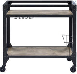 Jorgensen Serving Cart - Rustic Oak / Charcoal