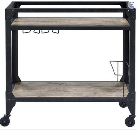 Jorgensen Serving Cart - Rustic Oak / Charcoal HouseOfZazla
