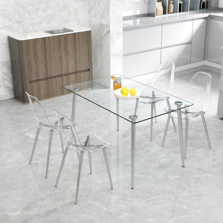 Modern Minimalist Transparent Dining Chair - 6-Piece Set HouseOfZazla