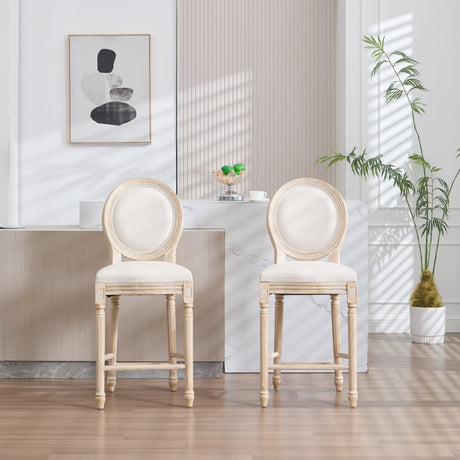 French Country 26'' Height Bar Chairs Set of 2 HouseOfZazla