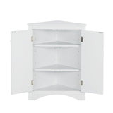 Triangle Bathroom Storage Cabinet With Adjustable Shelves, Freestanding Floor Cabinet For Home Kitchen