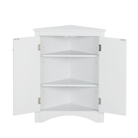 Triangle Bathroom Storage Cabinet With Adjustable Shelves, Freestanding Floor Cabinet For Home Kitchen HouseOfZazla