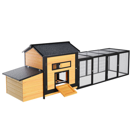 114" Wooden Chicken Coop with Outdoor Run HouseOfZazla