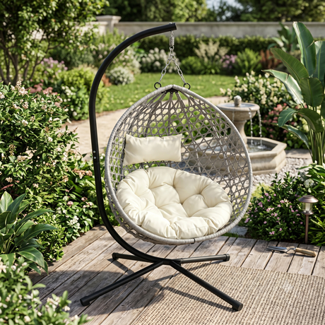 Foldable Hanging Egg Chair with Stand HouseOfZazla