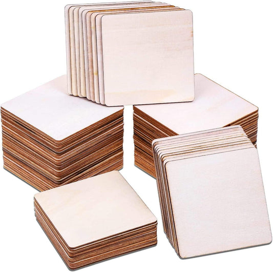 80Pcs Wood Burning Pieces, Wood Burning Kit with 4 X 4 Inch Unfinished Wood Squares Crafts Tiles Blank Wooden Slices - WoodArtSupply