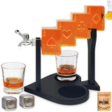 Poker Whiskey Decanter Sets for Men, 27oz Whiskey Decanter Set with Tray, Spout & Stones,Casino Liquor Decanter Dispenser Decanters for Alcohol Tequila Decanter Bourbon Gifts for Men Dad Him Husband LuxuryBar