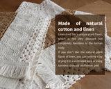 FEXIA Boho Placemats Set of 4, Macrame Table Decor Farmhouse Style Placemats in Natural Cotton Burlap, for Kitchen and Dining Table Centerpiece Home Decorations FEXIA