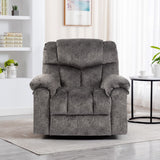 YI DANICA Recliner Chair with Swivel Glider Base for Living Room, Overstuffed Rocker Recliner with Foldable Armrest & Hidden Cup Holder, Manual Lounge Chair with 330lbs Capacity (Modern Style, Gray) YI DANICA