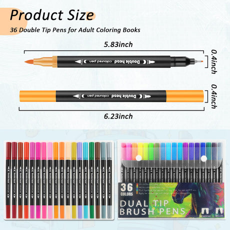 CKMOREL 2Pcs Adult Coloring Books with 36 Colors Markers, Mandala Adult Coloring Book for Women Relaxation with 48 Patterns, Colors Markers Set, Anxiety Relief Mindfulness Gifts Original & Hand Drawn CKMOREL