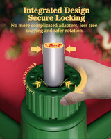 Musical Rotating Christmas Tree Stand, UL Certified Up to 9ft 120 lb Artificial Christmas Tree with Speaker, Spinning Stand with Remote, Fit for 1.25-2" in Tree Poles - 800W Springlift