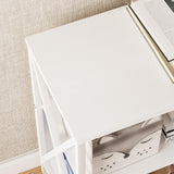 Horizontal Bookshelf,Industrial Modern 5 Cube Low Wide Cubby Bookcase,Long Wood and Metal Storage Organizer Open Shelf, Short Book Shelf Bedroom Storage for Home Office Living Room(White,5 Cube) Adompacat