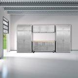 UltraHD® 8-Piece Storage Cabinet with Rolling Workbench Seville Classics