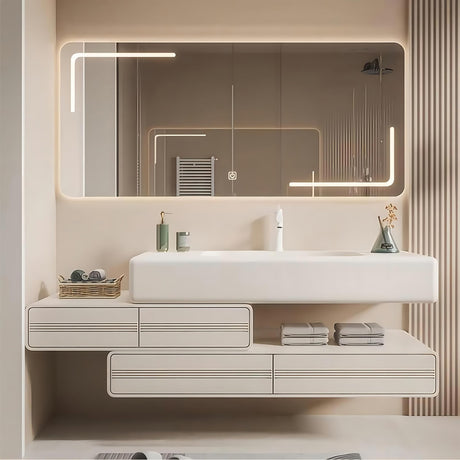 ZGNBSD Bathroom Vanity with Sink - Modern Bathroom Sink Cabinet Set, Equipped with LED Smart Defogger Mirror, Stylish Floating Vanity Bathroom, Gift for Wife and Daughter (60") ZGNBSD