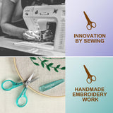 PAFASON Sharpest & Precise Stainless Steel Curved Straight Thread Yarn Fabric Cutting Scissor with Safety Cap & TSA Complied Ideal for Embroidery Quilting Sewing Knitting Crafting Cross Stitch Crochet Pafason