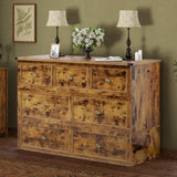 AMERLIFE Queen Size Murphy Bed, Farmhouse Wooden Cabinet with Charging Station and Storage Drawer for Bedroom/Office/Guest Room, Rustic Brown AMERLIFE