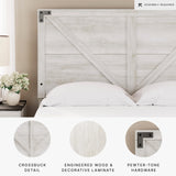 Signature Design by Ashley Shawburn Modern Farmhouse Headboard, Queen, Whitewash Signature Design by Ashley
