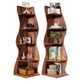 LITTLE TREE Small Corner Shelf, Modern 5-Tier Wall Corner Bookshelf, Stylish Bookcase Storage Rack for Small Space, Living Room, Bedroom LITTLE TREE