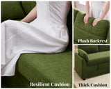 Jocisland Sofa Bed, Sleeper Sofa with Storage Chaise, Convertible Sofa Bed with Pull Out Couch, l Shaped Couch for Living Room, Linen Green Jocisland